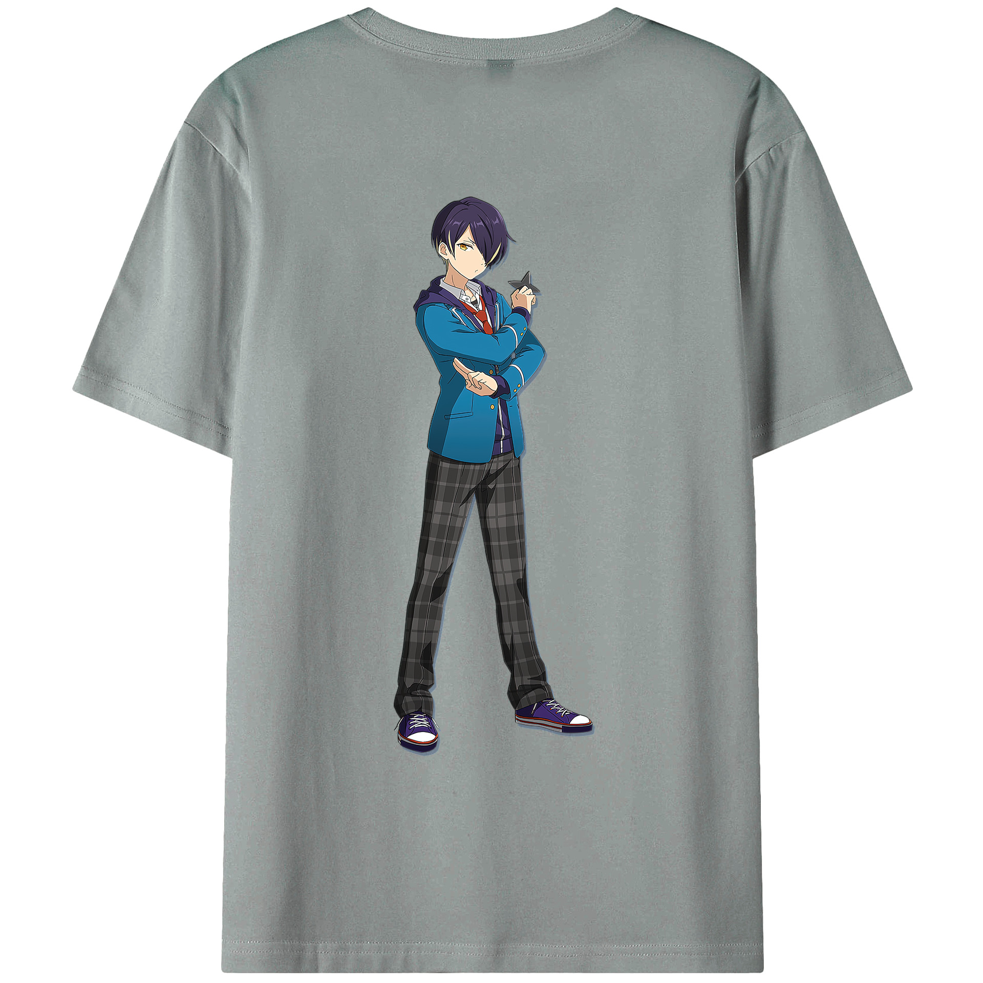 （画像用） あんさんぶるスターズ! Ensemble Stars 綿100％ メンズ半袖Tシャツ（バックプリント） 通気性